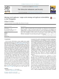 Mining Amid Typhoons: Large-Scale Mining and Typhoon Vulnerability in the Philippines