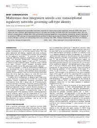 Multiomics Data Integration Unveils Core Transcriptional Regulatory Networks Governing Cell-Type Identity ✉ Sascha Jung1 and Antonio Del Sol 1,2,3,4