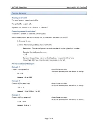 Percent Notation