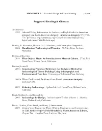 Research Design and Reports Bibliography & Glossary