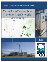 Texas Five-Year Ambient Monitoring Network Assessment