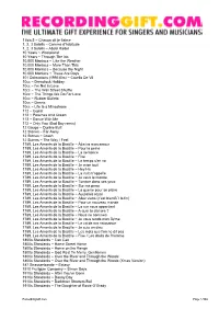 Backing Tracks Catalog