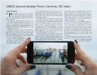 CMOS Sensors Enable Phone Cameras, HD Video