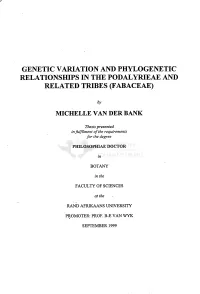 Genetic Variation and Phylogenetic Relationships in the Podalyrieae and Related Tribes (Fabaceae)
