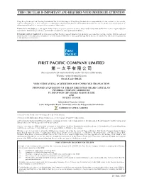 第一太平有限公司 (Incorporated with Limited Liability Under the Laws of Bermuda) Website: (Stock Code: 00142)
