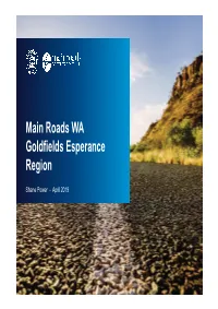Main Roads WA Goldfields Esperance Region
