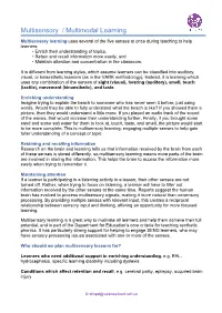 Multisensory / Multimodal Learning