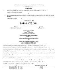 RADIO ONE, INC. (Exact Name of Registrant As Specified in Its Charter)