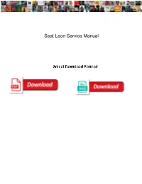 Seat Leon Service Manual