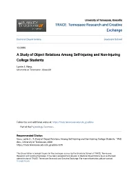 A Study of Object Relations Among Self-Injuring and Non-Injuring College Students