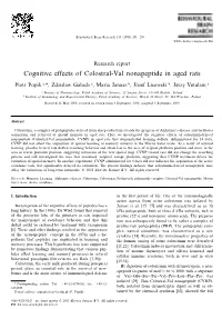Cognitive Effects of Colostral-Val Nonapeptide in Aged Rats