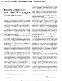 Dealing with Russia: As in 1907, Wrong Again