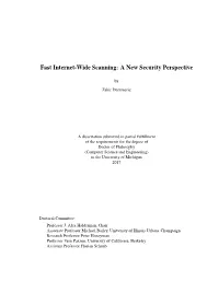 Fast Internet-Wide Scanning: a New Security Perspective