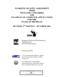 Floristic Quality Assessment with Wetland Categories and Examples of Computer Applications for the State of Michigan