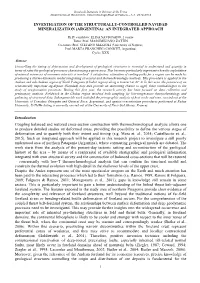 Investigation of the Structurally-Controlled Navidad Mineralization (Argentina): an Integrated Approach