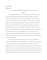 Michael Waller 24 March 2017 Joyce, Shakespeare, and Benjamin: A