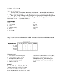 Pendragon Horse Breeding: Step 1: Lay out Expectation Pair Two