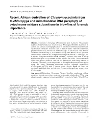 Recent African Derivation of Chrysomya Putoria from C