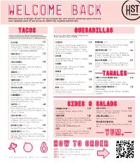 Takeout Menu