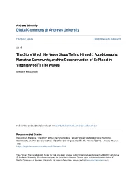 The Story Which He Never Stops Telling Himself: Autobiography, Narrative Community, and the Deconstruction of Selfhood in Virginia Woolf's the Waves