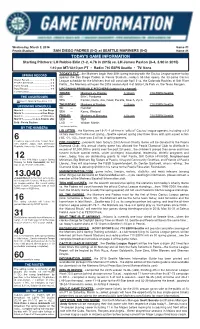 Today's Game Information