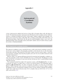 Astronomical Coordinate Systems