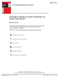 Learning to Talk Like an Urban Woodsman: an Artistic Intervention