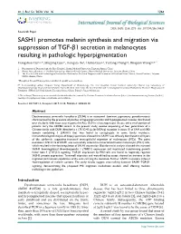 SASH1 Promotes Melanin Synthesis and Migration Via Suppression Of
