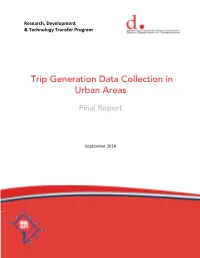 Trip Generation Data Collection in Urban Areas