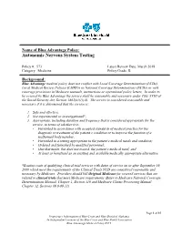 Autonomic Nervous System Testing