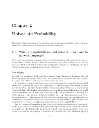 Chapter 2 Univariate Probability