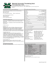 Marshall University Thundering Herd 2013 Football Game Notes the Marshall Thundering Herd (1-0) Vs