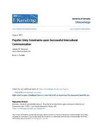Psychic Unity Constraints Upon Successful Intercultural Communication