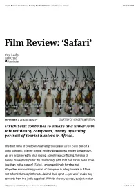 'Safari' Review: Seidl's Nervy Hunting Doc Both Engages and Enrages