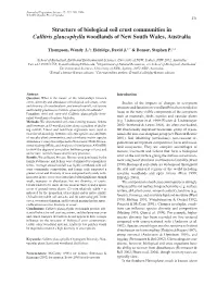 Structure of Biological Soil Crust Communities in Callitris Glaucophylla Woodlands - 271