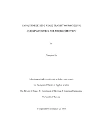 Vanadium Dioxide Phase Transition Modeling and Bias Control for Photodetection