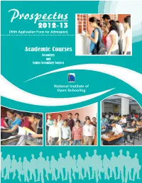 Academic Course Prospectus for the Session 2012-13