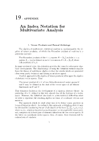 Appendix: an Index Notation for Multivariate Statistical Analysis