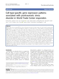 Cell Type-Specific Gene Expression Patterns Associated with Posttraumatic Stress Disorder in World Trade Center Responders