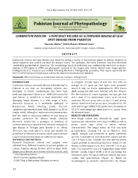 Combretum Indicum–A New Host Record of Alternaria