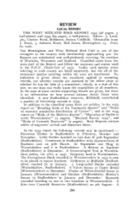 REVIEW LOCAL REPORT the WEST MIDLAND BIRD REPORT 1953 (48 Pages, 3 Half-Plates) and 1954 (64 Pages, 2 Half-Plates)