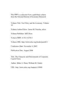 The Character and Determinants of Corporate Capital Gains