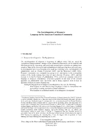 The Sociolinguistics of Diaspora: Language in the Jamaican Canadian Community