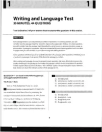 Writing and Language Test 35 MINUTES, 44 QUESTIONS
