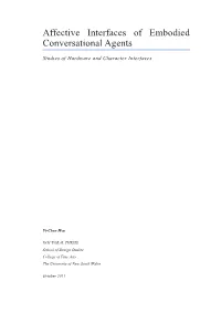 Affective Interfaces of Embodied Conversational Agents