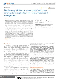 Biodiversity of Fishery Resources of the Cross River System: Implication for Conservation and Management