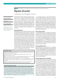 Bipolar Disorder Ian M Anderson,1 Peter M Haddad,1 2 Jan Scott3 4