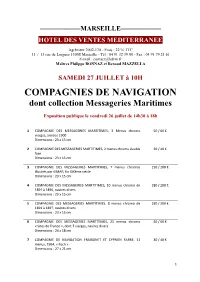 COMPAGNIES DE NAVIGATION Dont Collection Messageries Maritimes