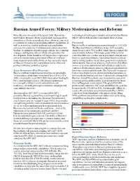 Russian Armed Forces: Military Modernization and Reforms