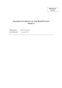 Submission No 124 INQUIRY INTO IMPACT of the WESTCONNEX